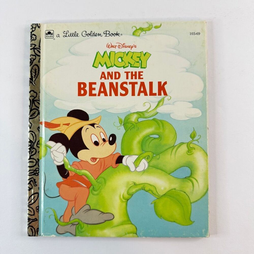 2/$6 1988 Disney Mickey and the Beanstalk book, Little Golden (Hardcover)